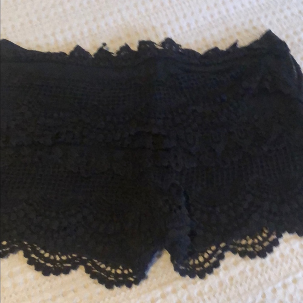 Black crochet shorts